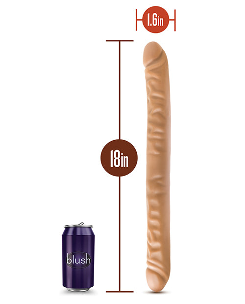 Blush Dr. Skin 18" Double Dildo - Mocha Blush Novelties