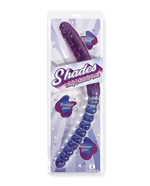 Shades 17" Big Dildo | Jelly TPR Giant Dildo | Gradient Double Dildo | Blue-Violet Large Dildo - Awesome Adult Toys