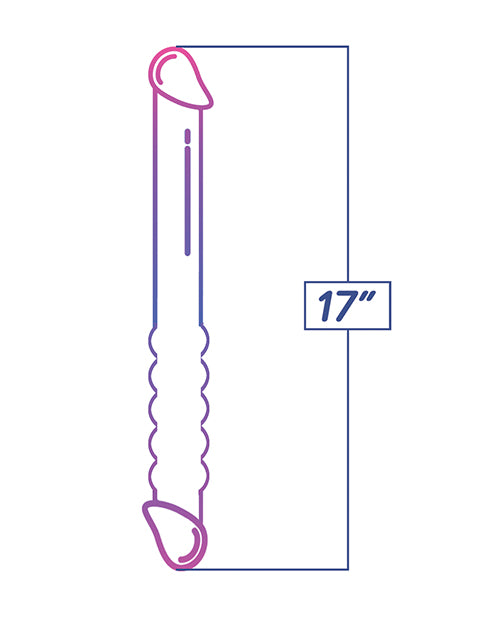 Shades 17" Big Dildo | Jelly TPR Giant Dildo | Gradient Double Dildo | Blue-Violet Large Dildo - Awesome Adult Toys