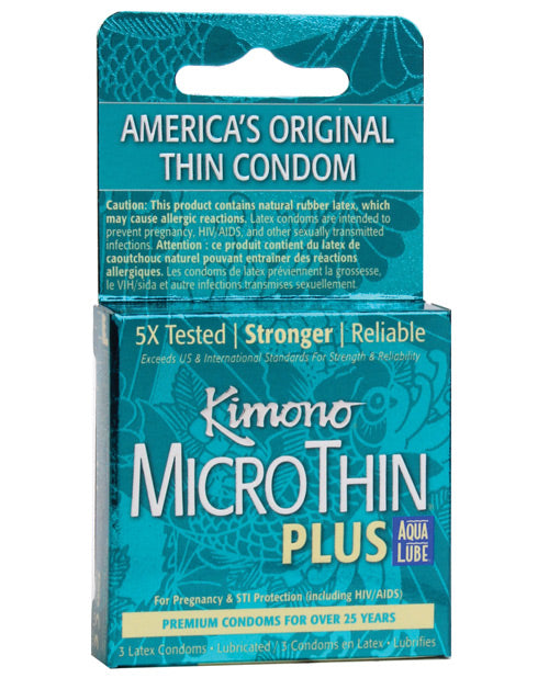 =Kimono Micro Thin Aqua Lube Condom - Box of 3 Paradise Marketing