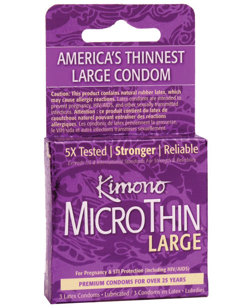 =Kimono Micro Thin Large Condom - Box of 3 Paradise Marketing