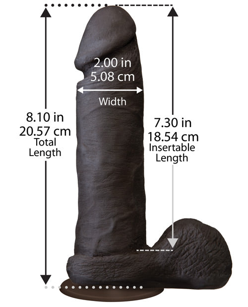 Realistic 8" Ultraskyn Cock w/Balls - Brown - Awesome Adult Toys 