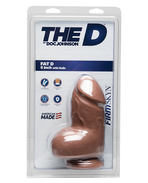 Doc Johnson D 6" Big Dildo | Fat Realistic Dildo with Balls | Caramel Suction Cup Dildo - Awesome Adult Toys 