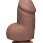 Doc Johnson D 6" Big Dildo | Fat Realistic Dildo with Balls | Caramel Suction Cup Dildo - Awesome Adult Toys 
