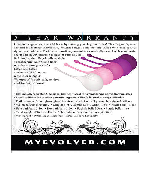 Evolved Tight & Delight 5 pc Weighted Kegel Ball Set - Assorted Colors Evolved Novelties INC