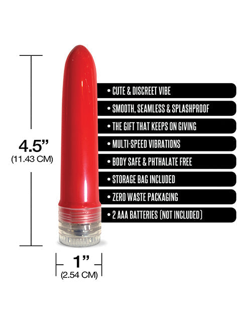 Pleasure Package I Didn't Know Your Size 4" Multi Speed Vibe  - Red - Awesome Adult Toys 