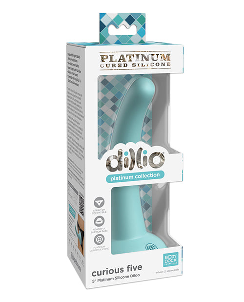 Dillio Platinum 5" Curious Five Silicone Dildo - Teal - Awesome Adult Toys 