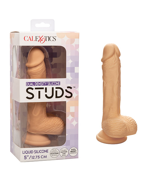 Studs Dual Density Silicone 5" Dildo - Ivory - Awesome Adult Toys 