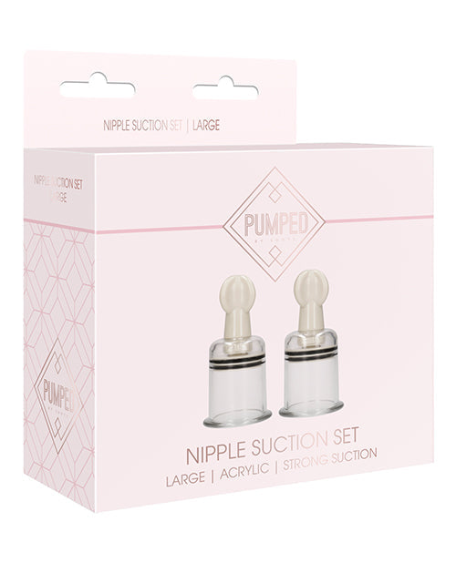 Shots Pumped Nipple Suctions Set - Large Clear Shots America LLC