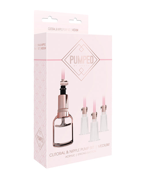 Shots Pumped Clitoral & Nipple Pump Set - Medium Rose Gold Shots America LLC