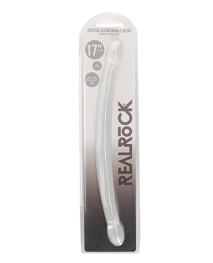Shots RealRock Crystal Clear 17" Double Dildo  - Transparent Shots America LLC