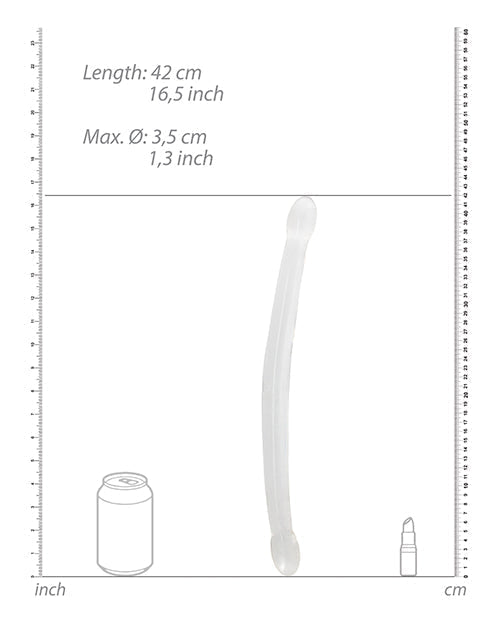 Shots RealRock Crystal Clear 17" Double Dildo  - Transparent Shots America LLC
